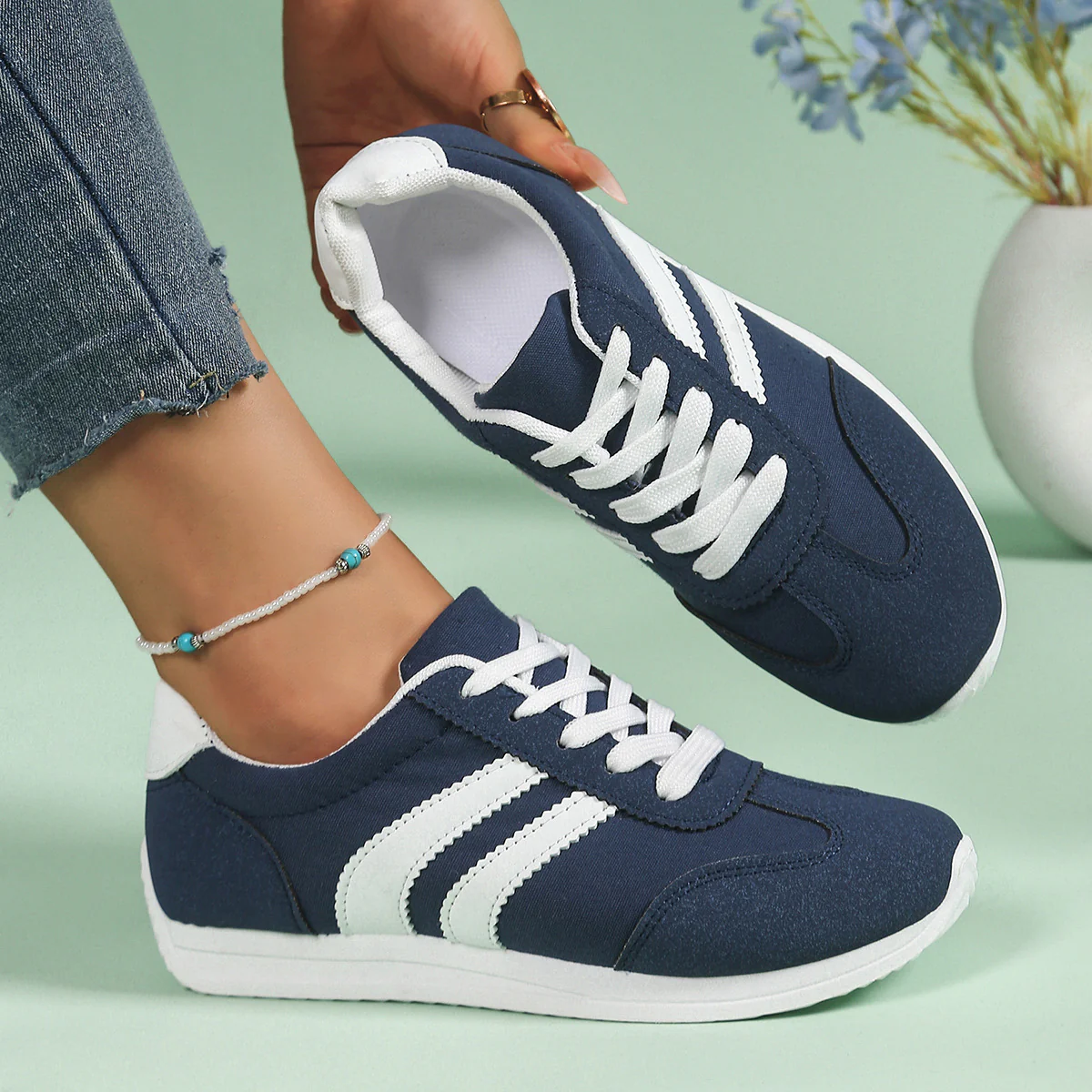 Damen Freizeit-Sneaker mit atmungsaktivem Obermaterial und bequemer Dämpfung Heidi Mode - Image 3