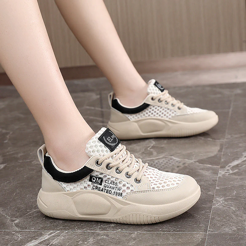 Damen Freizeit Sneaker mit atmungsaktiven Mesh-Einsätzen und dämpfender Sohle Heidi Mode - Image 4