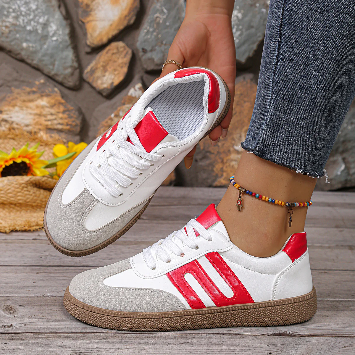 Damen Freizeit-Sneaker mit atmungsaktiver Mesh-Oberfläche und rutschfester Laufsohle Heidi Mode