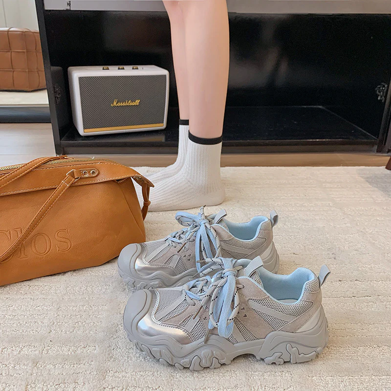 Damen Freizeit Sneakers mit atmungsaktiver Mesh-Oberfläche und robuster Gummisohle Heidi Mode - Image 3