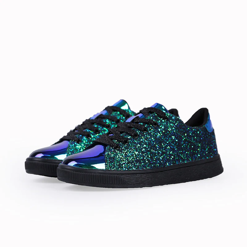 Damen Freizeit Sneakers mit glitzerndem Obermaterial und sportlicher Sohle Heidi Mode - Image 5