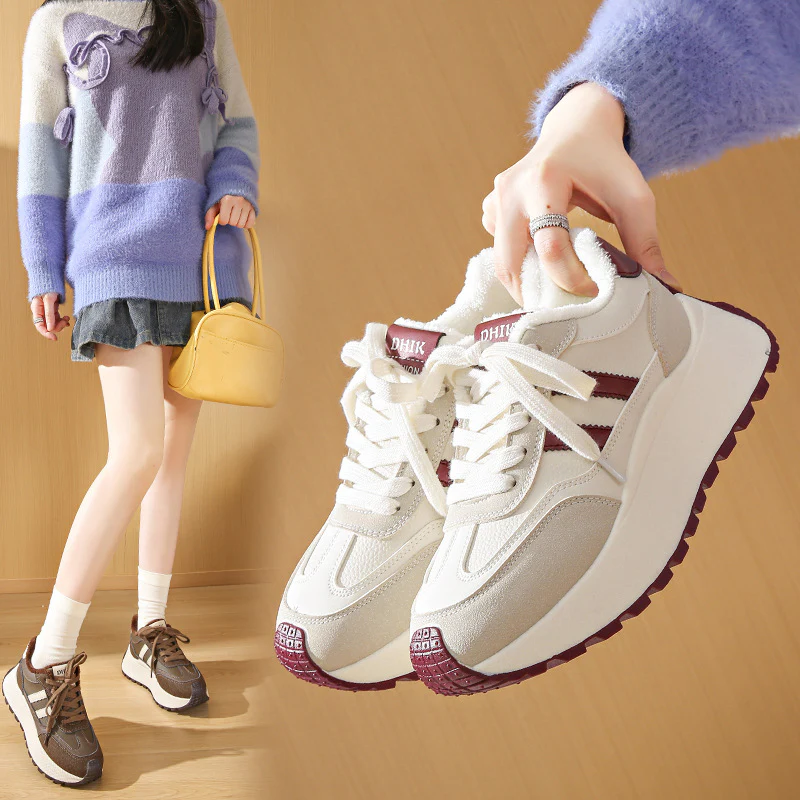 Damen Freizeit Sneakers mit kuscheligem Innenfutter und rutschfester Sohle Heidi Mode - Image 2