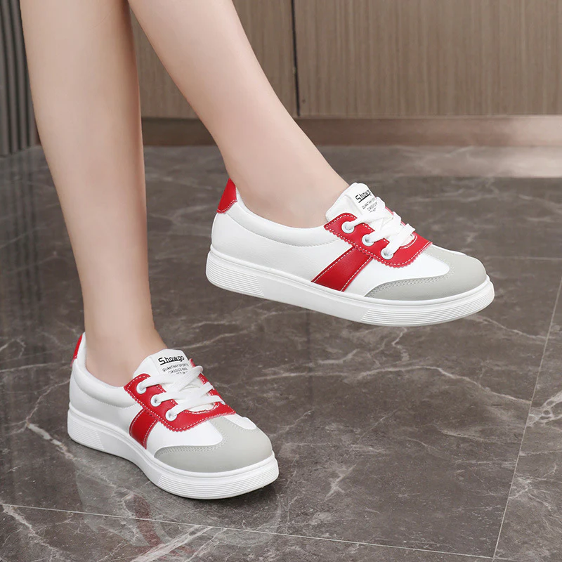 Damen Freizeit Sneakers mit modischem Farb- und Materialmix Heidi Mode - Image 3