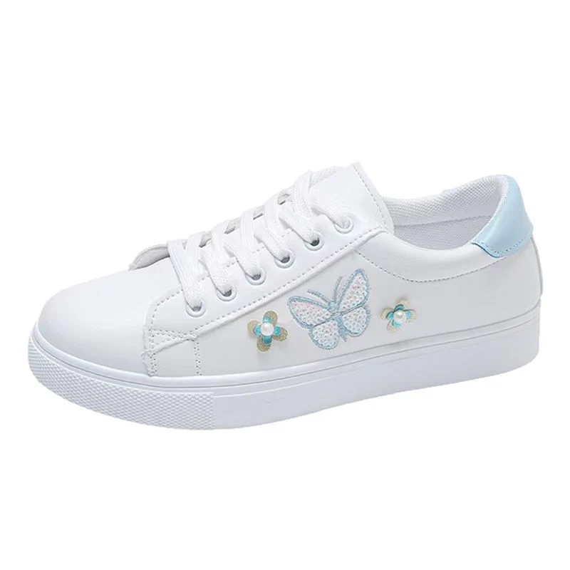 Damen Freizeit Sneakers mit verspieltem Schmetterlings- und Blumenmotiv Heidi Mode - Image 5
