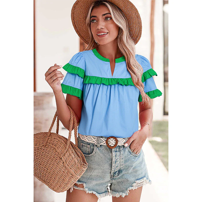 Damen Freizeitbluse mit Rüschendetails und Modernen Akzenten Heidi-Mode - Image 3