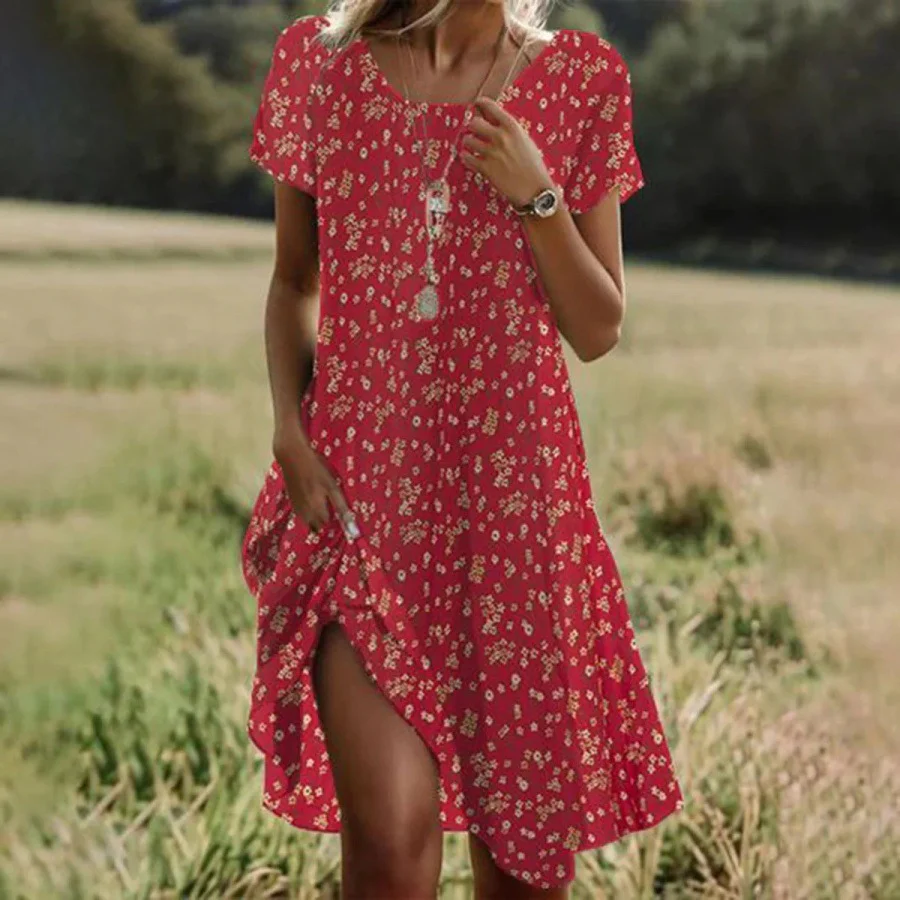 Damen Freizeitkleid mit asymmetrischem Saum und Taschen Heidi-Mode - Image 3