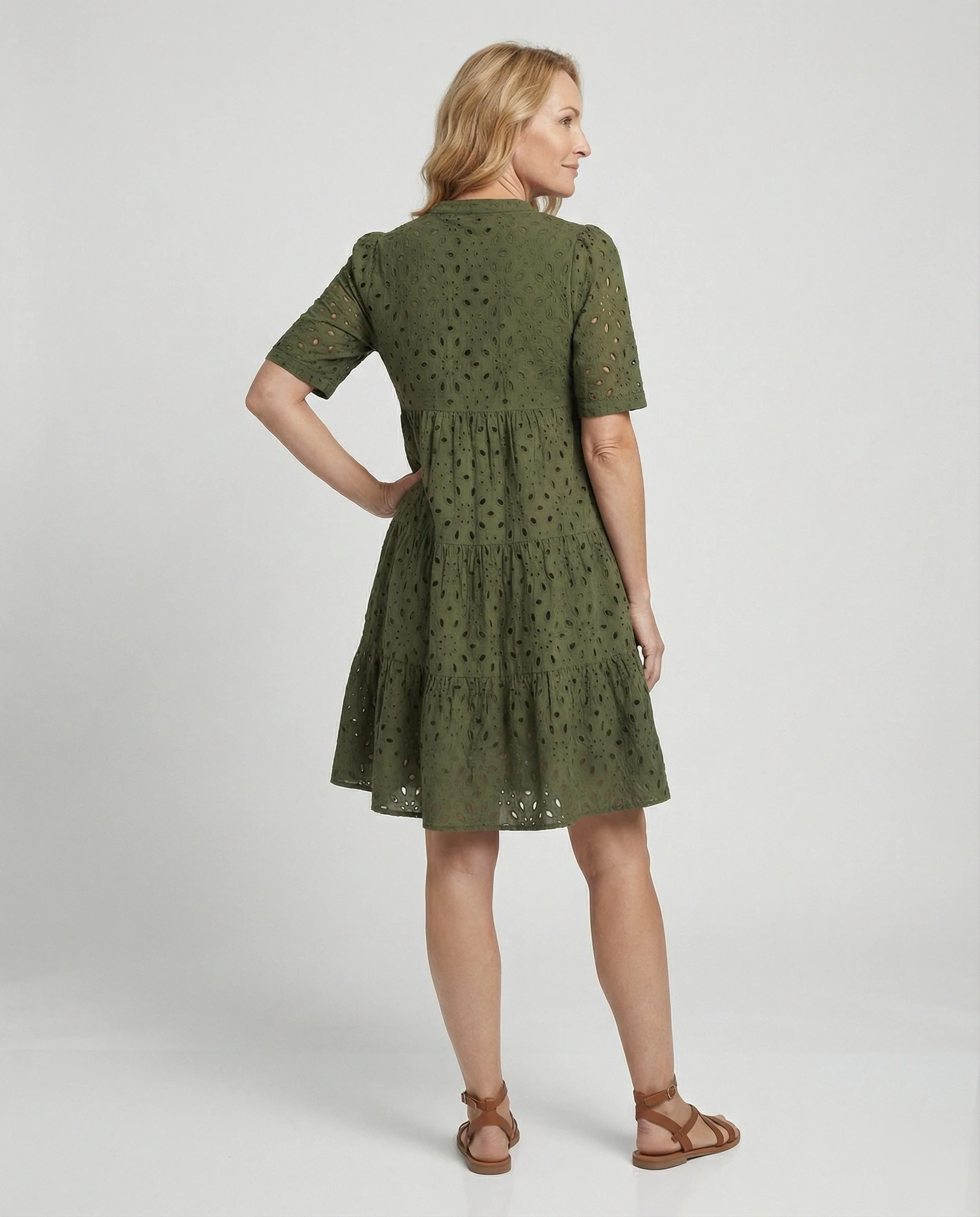 Freizeitkleid Damen mit Lochmuster - Image 3