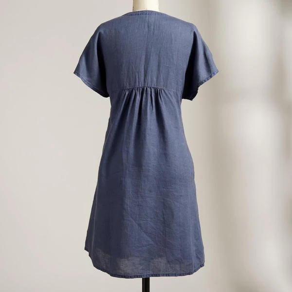 Damen Freizeitkleid mit Lockerer Passform und Modischem V-Ausschnitt Heidi-Mode - Image 4