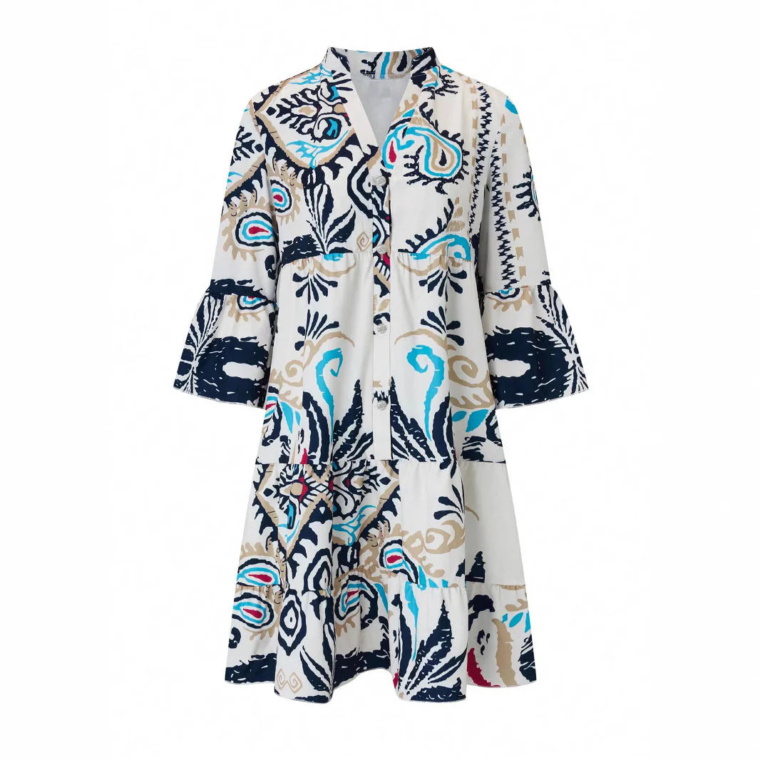 Damen Freizeitkleid mit Modischem Floralem Design und Langen Ärmeln Heidi-Mode - Image 2