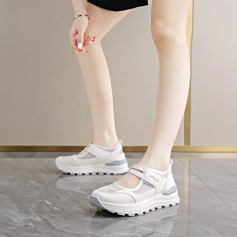 Damen Freizeitsneaker mit atmungsaktivem Mesh-Obermaterial und gepolsterter Innensohle Heidi Mode - Image 3