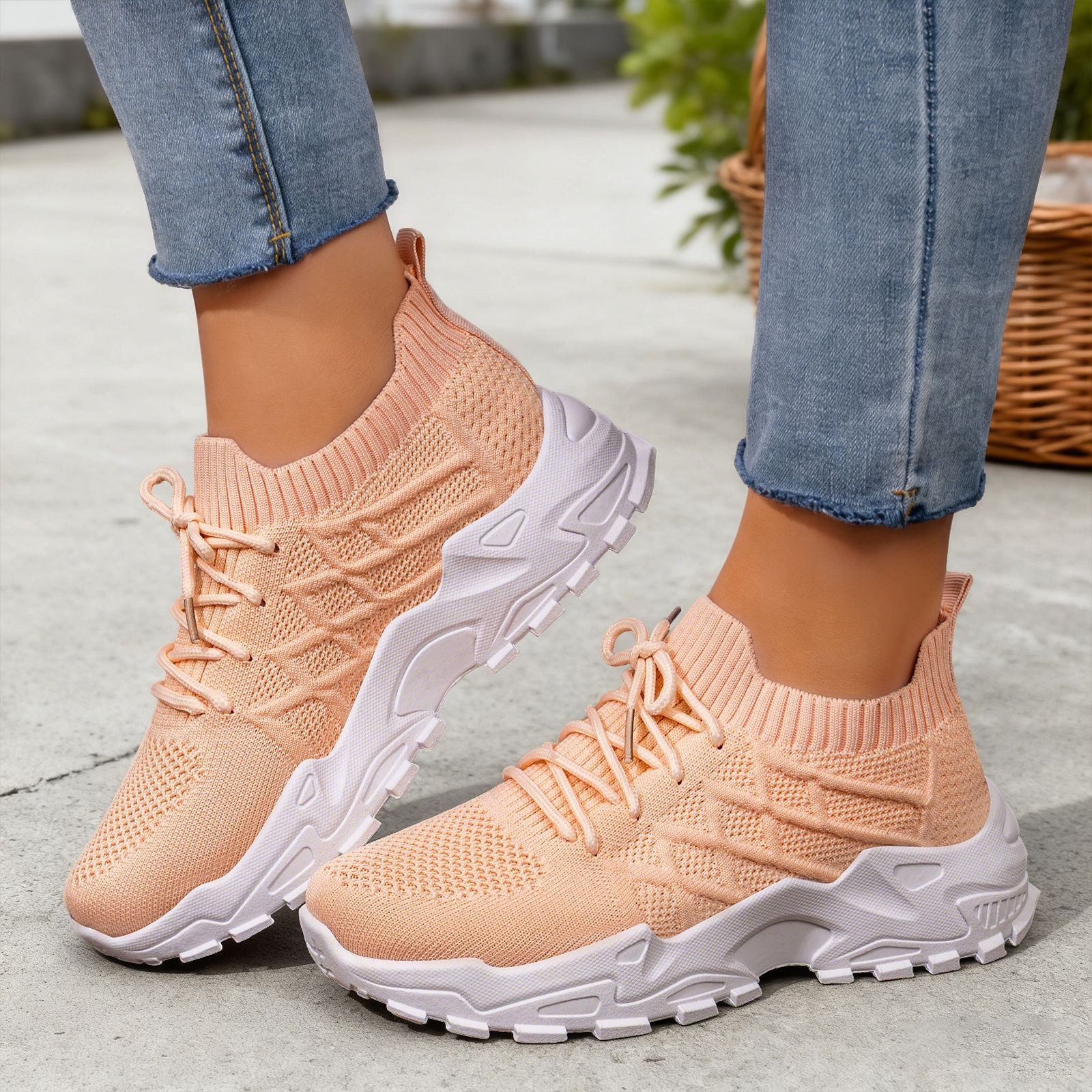 Damen Freizeitsneakers mit atmungsaktivem Strickoberteil und dämpfender Sohle Heidi Mode - Image 2
