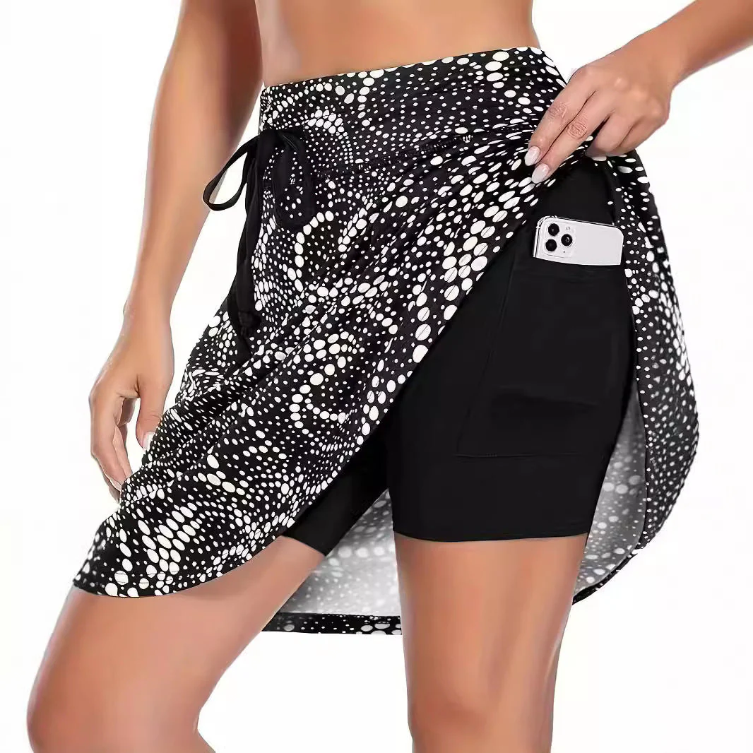 Damen Funktionelle Strandshorts mit Floralem Überwurf Heidi-Mode - Image 4