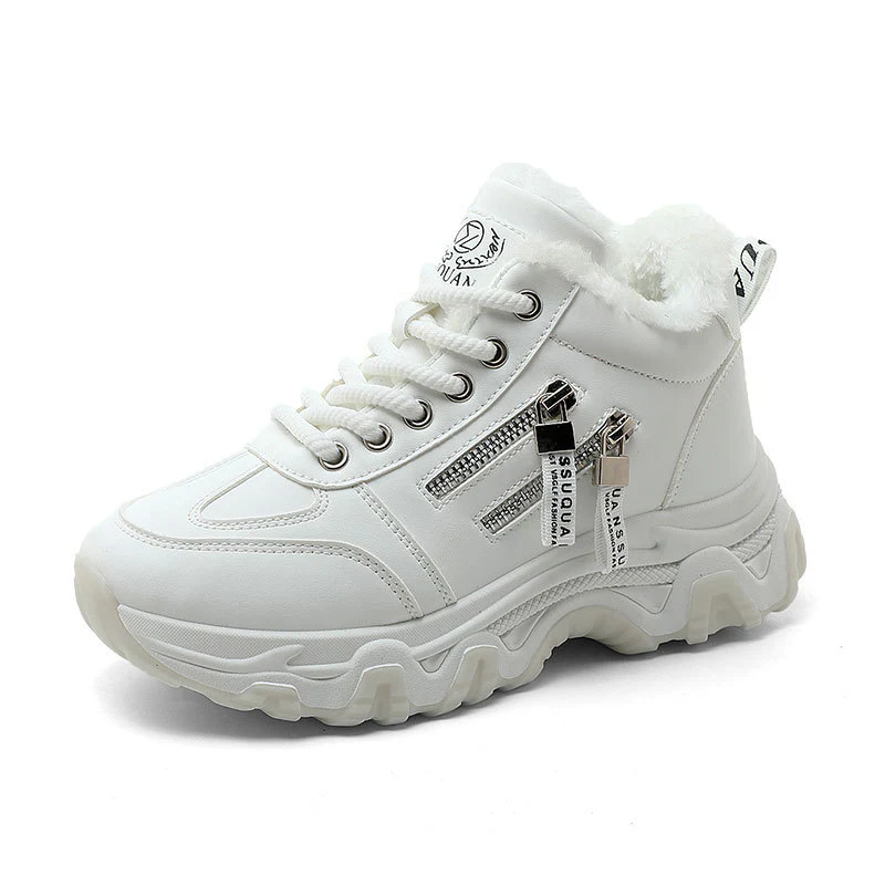 Damen gefütterte High-Top Sneakers mit modischem Design und praktischen Reißverschlussdetails Heidi Mode - Image 5