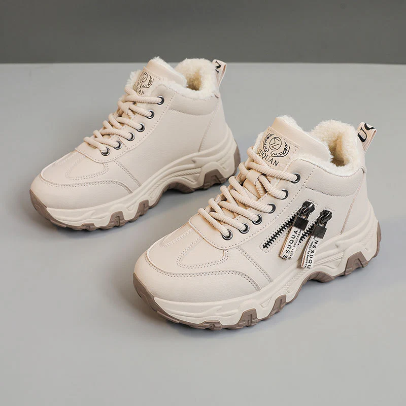 Damen gefütterte High-Top Sneakers mit modischem Design und praktischen Reißverschlussdetails Heidi Mode - Image 6