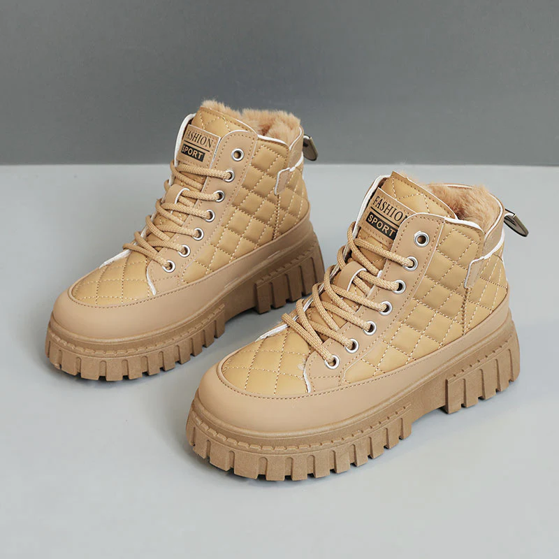 Damen gefütterte High-Top Sneakers mit rutschfester Profilsohle Heidi Mode - Image 2