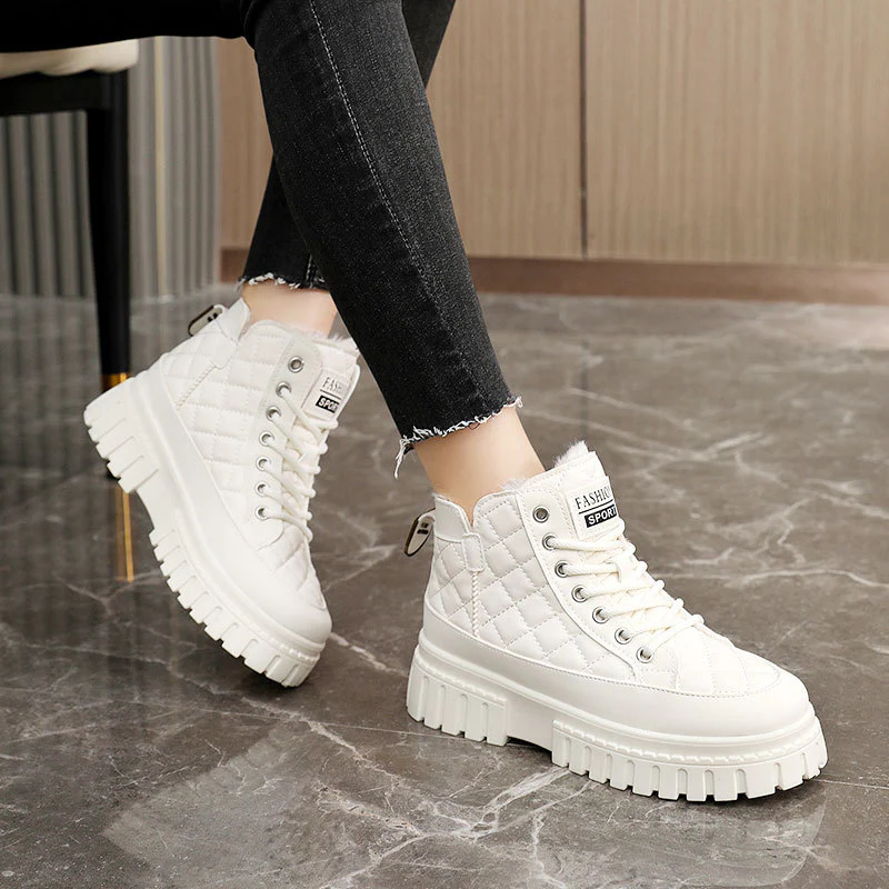 Damen gefütterte High-Top Sneakers mit rutschfester Profilsohle Heidi Mode - Image 3