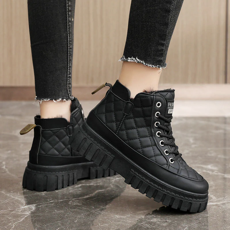 Damen gefütterte High-Top Sneakers mit rutschfester Profilsohle Heidi Mode - Image 4