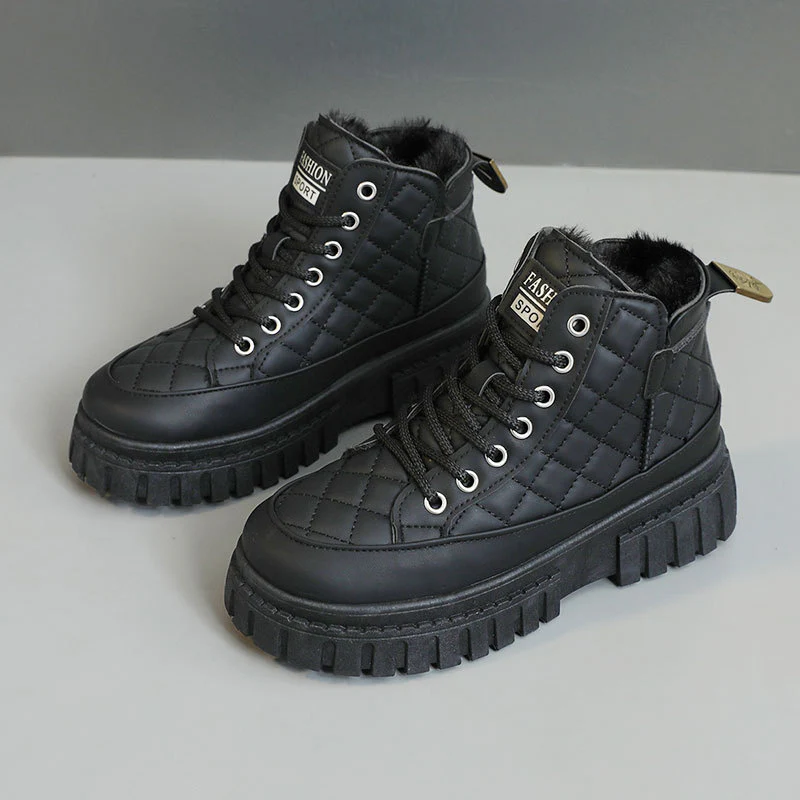 Damen gefütterte High-Top Sneakers mit rutschfester Profilsohle Heidi Mode - Image 6