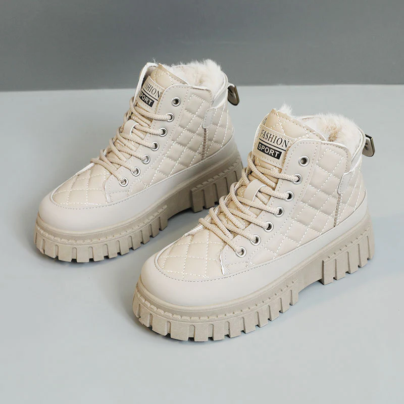 Damen gefütterte High-Top Sneakers mit rutschfester Profilsohle Heidi Mode - Image 7