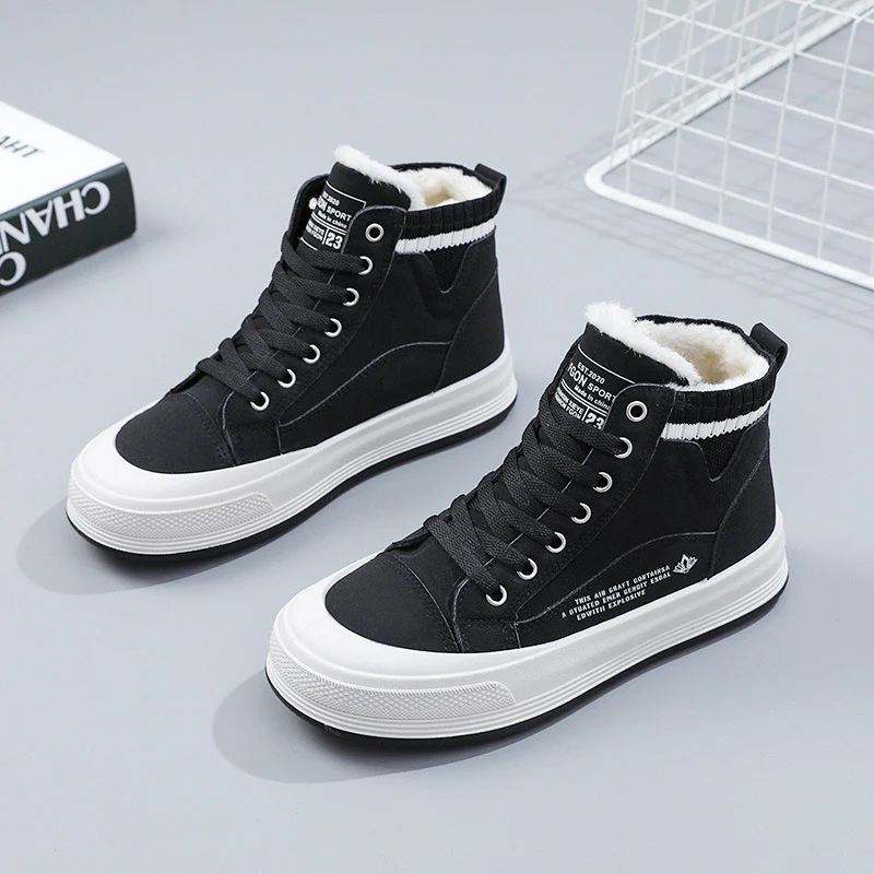 Damen gefütterte High-Top Sneakers mit strapazierfähigem Obermaterial und rutschfester Sohle Heidi Mode - Image 2