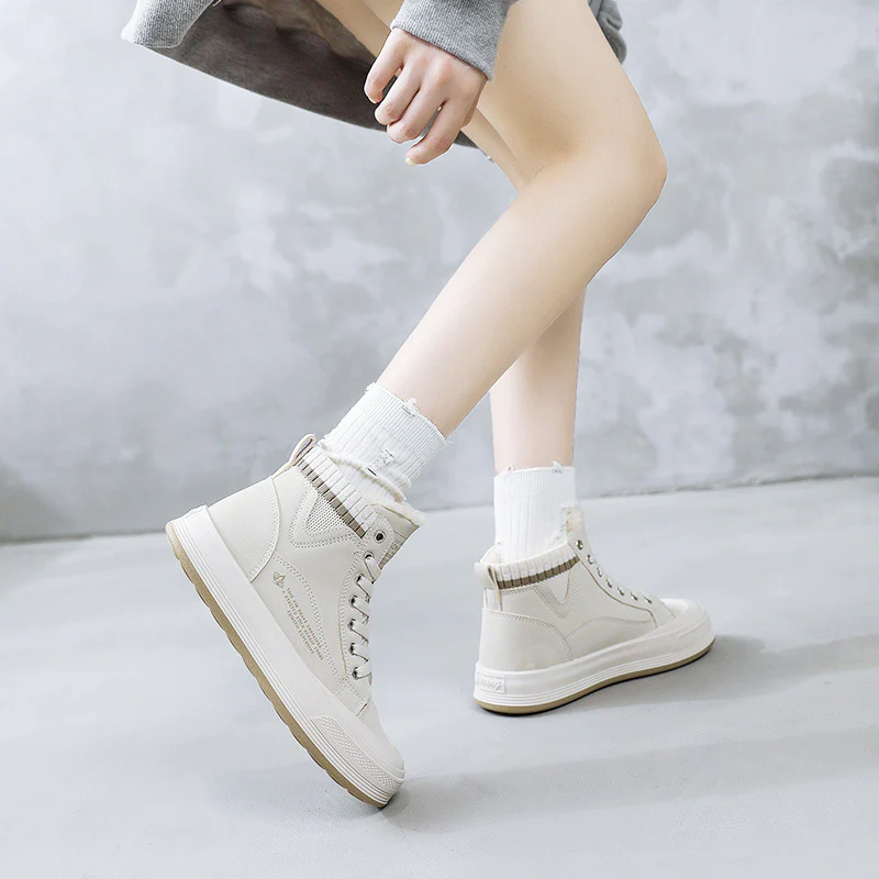 Damen gefütterte High-Top Sneakers mit strapazierfähigem Obermaterial und rutschfester Sohle Heidi Mode - Image 4