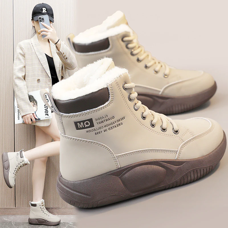 Damen gefütterte Hochschaft Sneaker mit rutschfester Sohle Heidi Mode - Image 3