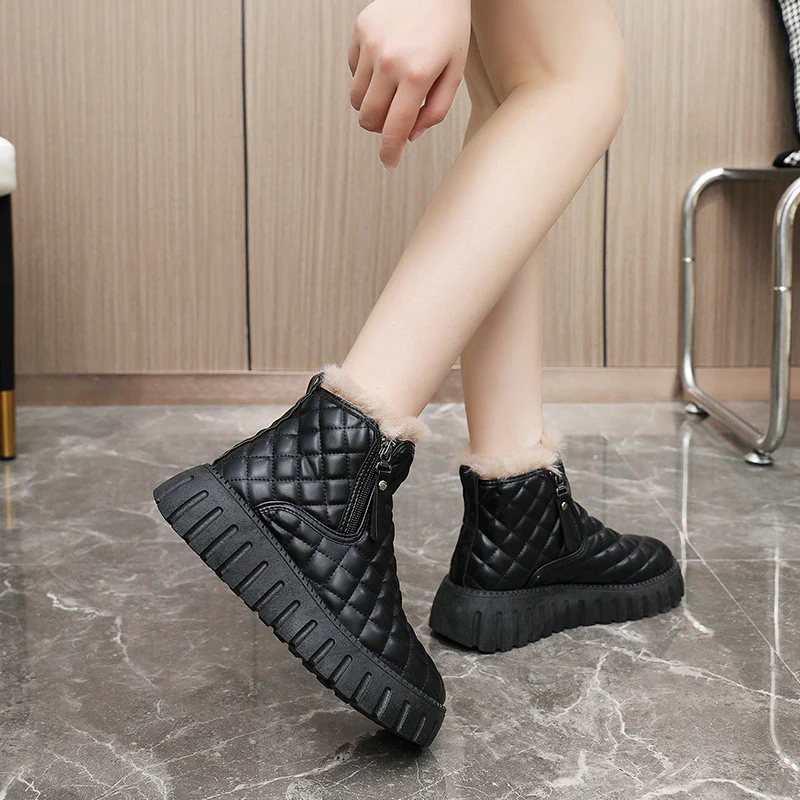 Damen Gefütterte Komfort-Stiefeletten mit wärmendem Fleecefutter und rutschfester Sohle Heidi Mode - Image 3