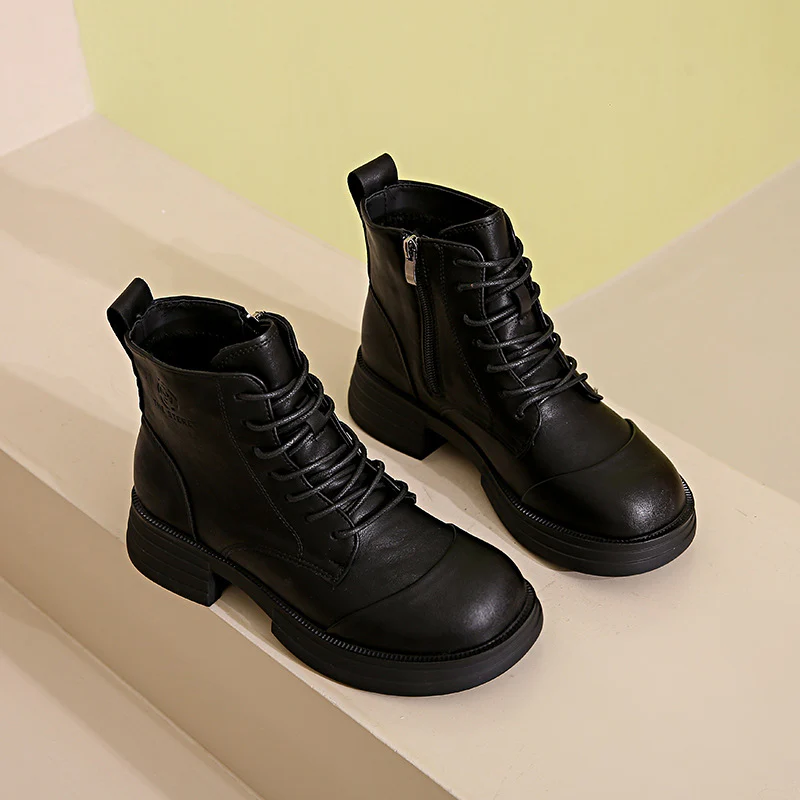 Damen gefütterte Stiefeletten mit modischem Zipper und derben Profilsohle Heidi Mode - Image 6