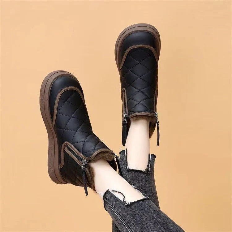 Damen gefütterte Winter-Boots mit modischem Steppdesign und rutschfester Sohle Heidi Mode - Image 3