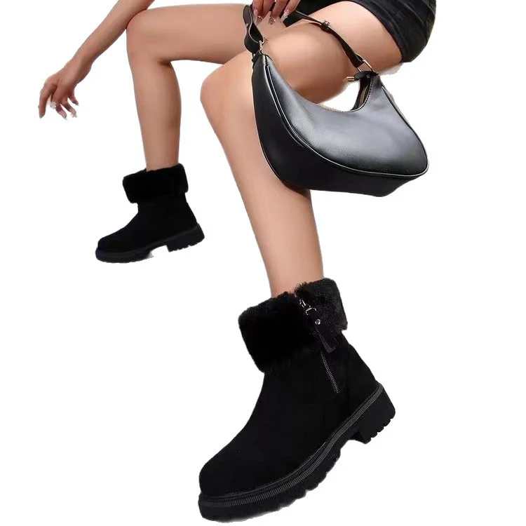 Damen gefütterte Winterstiefel mit modischem Kunstfell und rutschfester Profilsohle Heidi Mode - Image 5