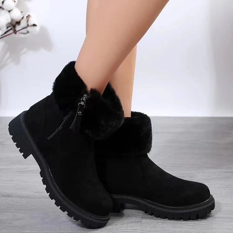 Damen gefütterte Winterstiefel mit modischem Kunstfell und rutschfester Profilsohle Heidi Mode - Image 8