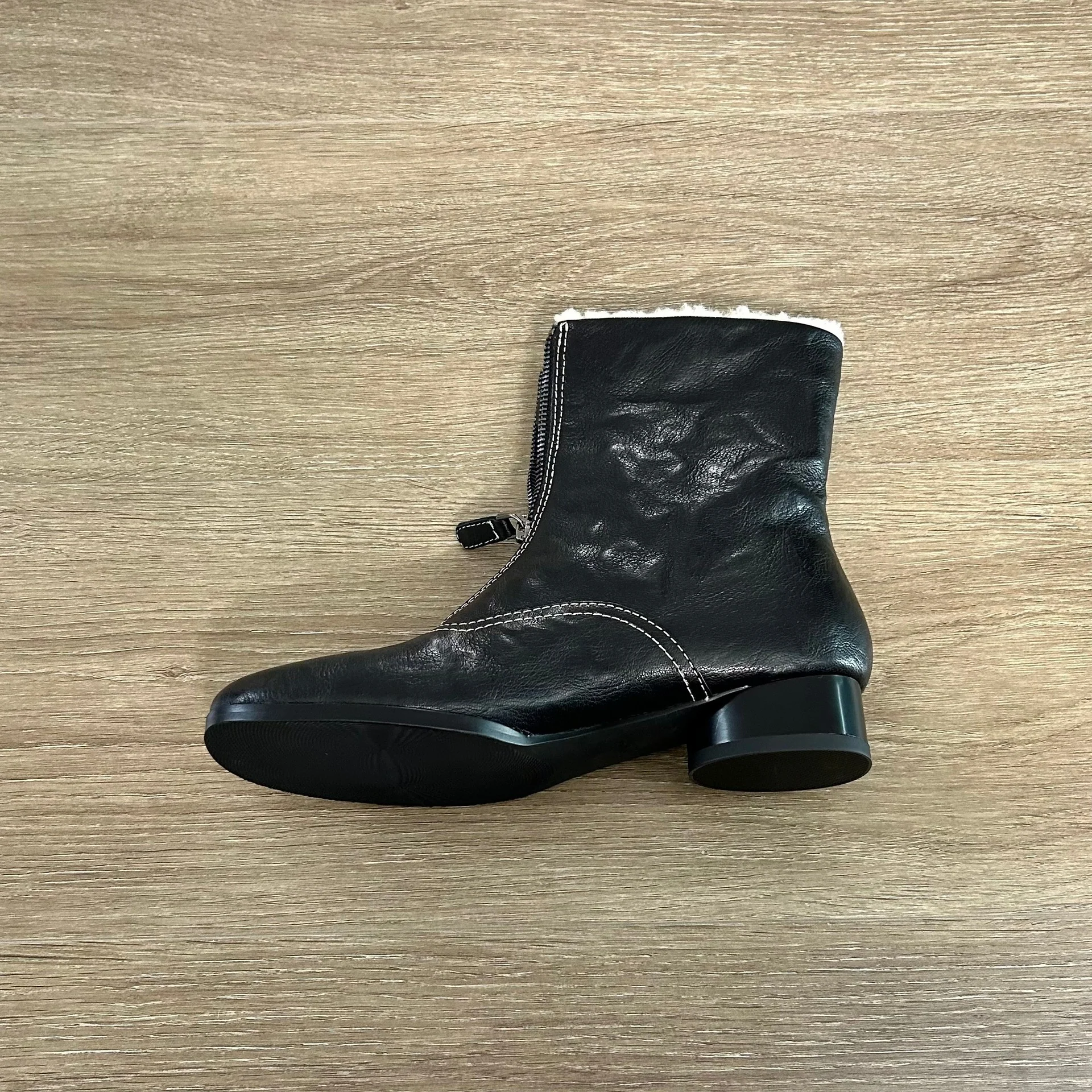 Damen gefütterte Winterstiefel mit modischem Reißverschluss und kuscheligem Kragen Heidi Mode - Image 3