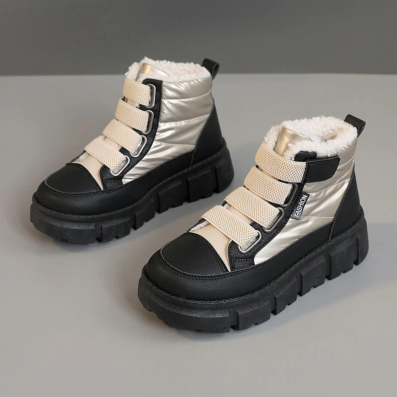 Damen gefütterte Winterstiefel mit robustem Gummi-Profil und verstellbarem Klettverschluss Heidi Mode - Image 2