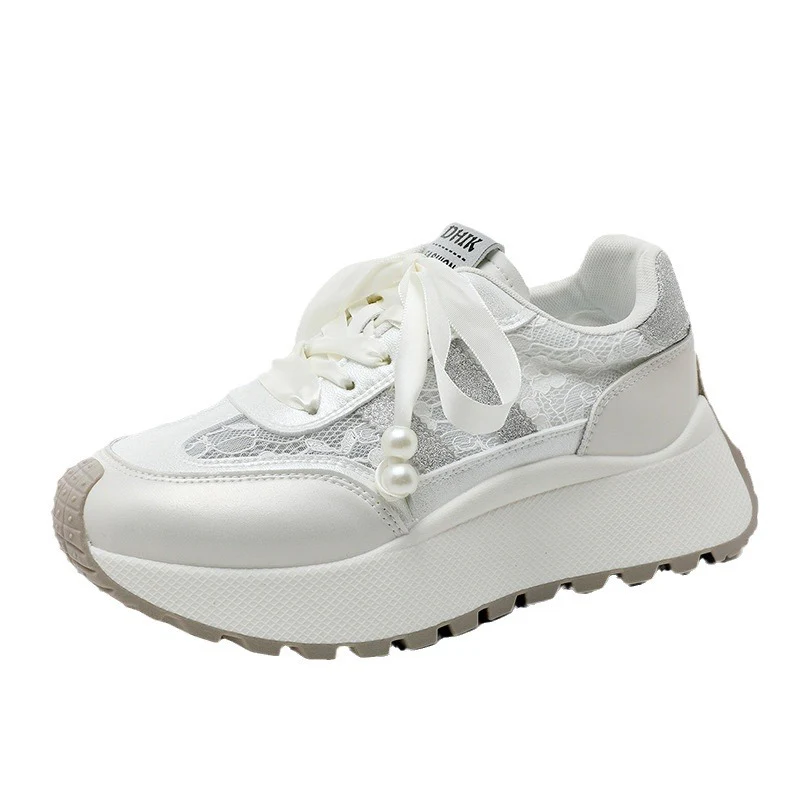 Damen Gemusterte Plateau-Sneaker mit eleganten Schnürdetails Heidi Mode - Image 5
