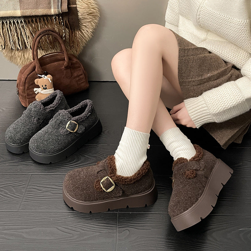 Damen gemütliche Clogs mit kuscheligem Kunstfell und modischem Schnallenverschluss Heidi Mode - Image 3