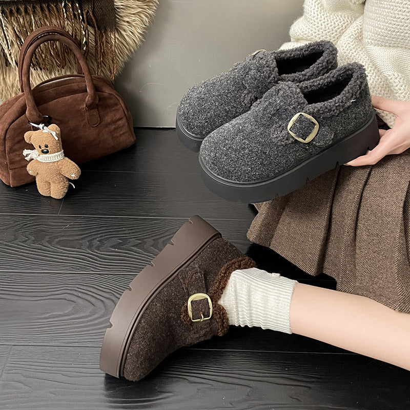 Damen gemütliche Clogs mit kuscheligem Kunstfell und modischem Schnallenverschluss Heidi Mode - Image 4