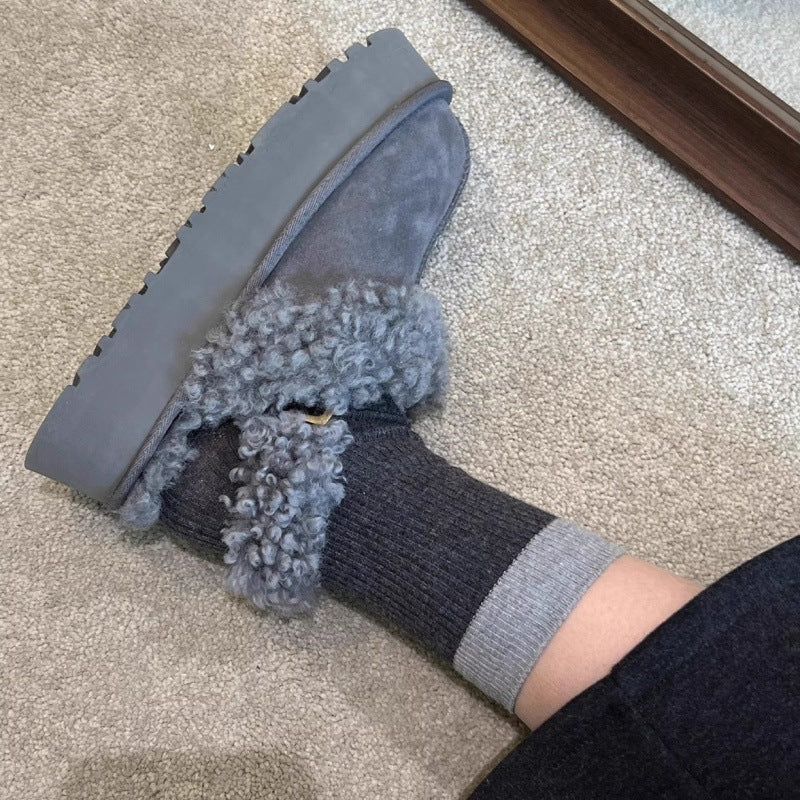 Damen Gemütliche Fell-Clogs mit weichem Innenfutter und rutschfester Sohle Heidi Mode - Image 3