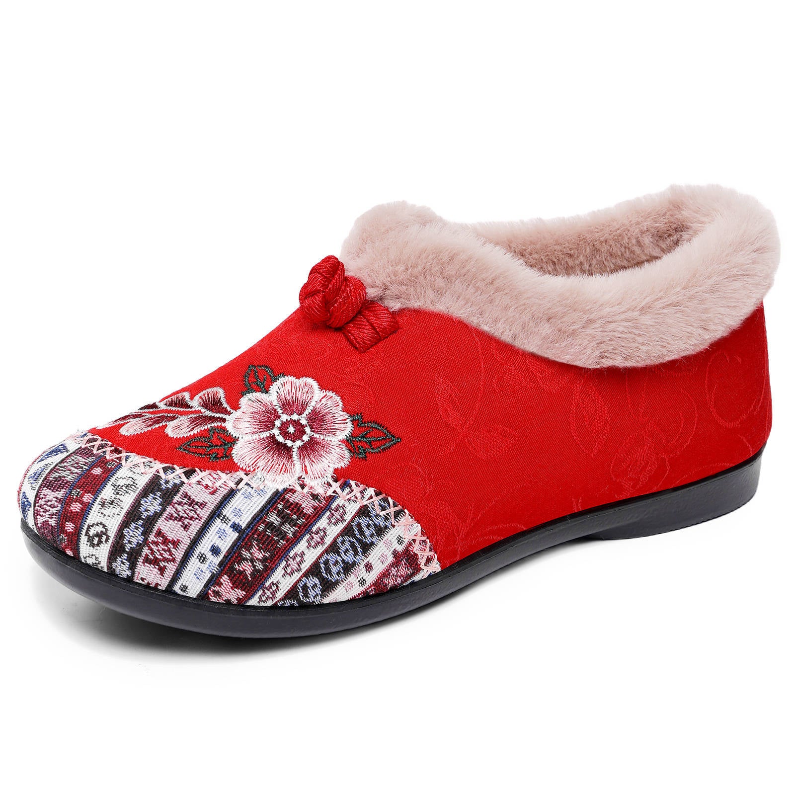 Damen Gemütliche Hausschuhe mit dekorativem Blumenmuster und kuscheligem Innenfutter Heidi Mode - Image 5