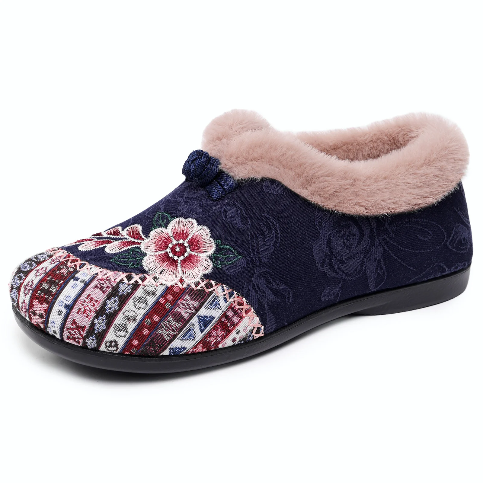 Damen Gemütliche Hausschuhe mit dekorativem Blumenmuster und kuscheligem Innenfutter Heidi Mode - Image 6