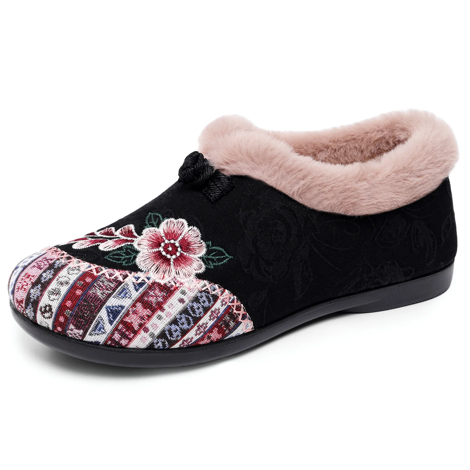 Damen Gemütliche Hausschuhe mit dekorativem Blumenmuster und kuscheligem Innenfutter Heidi Mode - Image 7