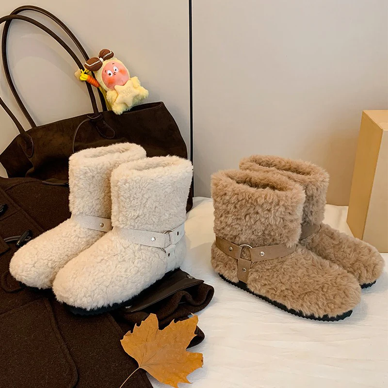Damen Gemütliche Kuschelboots mit weichem Innenfutter und modischem Riemen Heidi Mode - Image 4