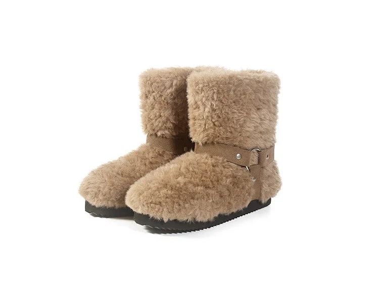 Damen Gemütliche Kuschelboots mit weichem Innenfutter und modischem Riemen Heidi Mode - Image 7