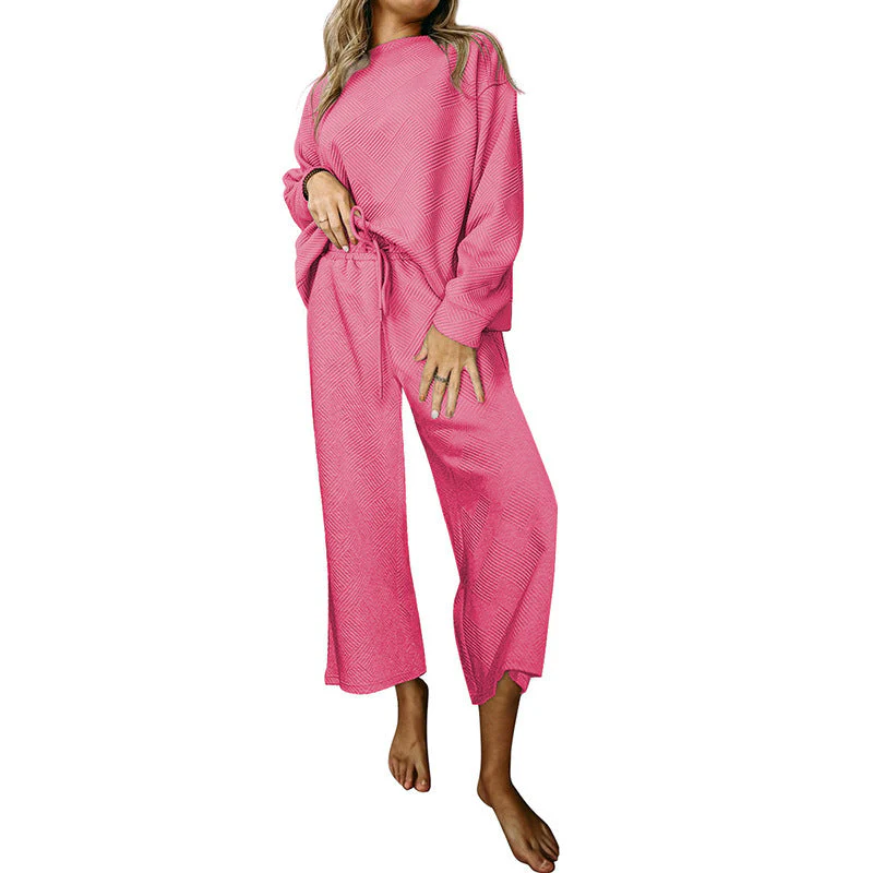 Damen Gemütliches Lounge-Set mit Strukturiertem Muster Heidi-Mode - Image 11