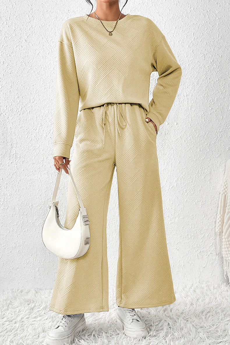 Damen Gemütliches Lounge-Set mit Strukturiertem Muster Heidi-Mode - Image 12