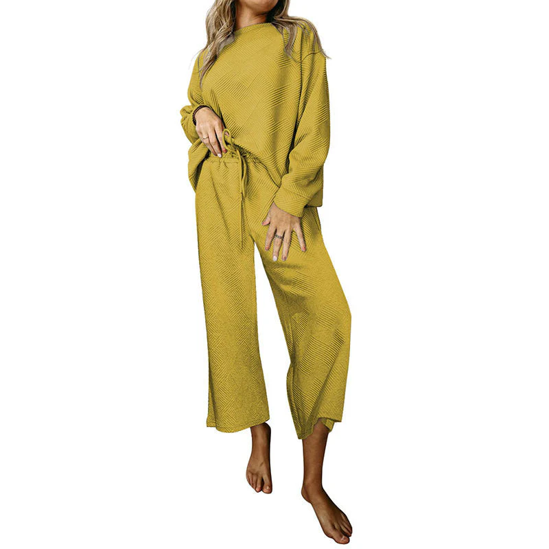Damen Gemütliches Lounge-Set mit Strukturiertem Muster Heidi-Mode - Image 14