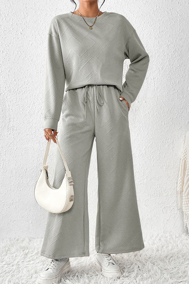 Damen Gemütliches Lounge-Set mit Strukturiertem Muster Heidi-Mode - Image 15