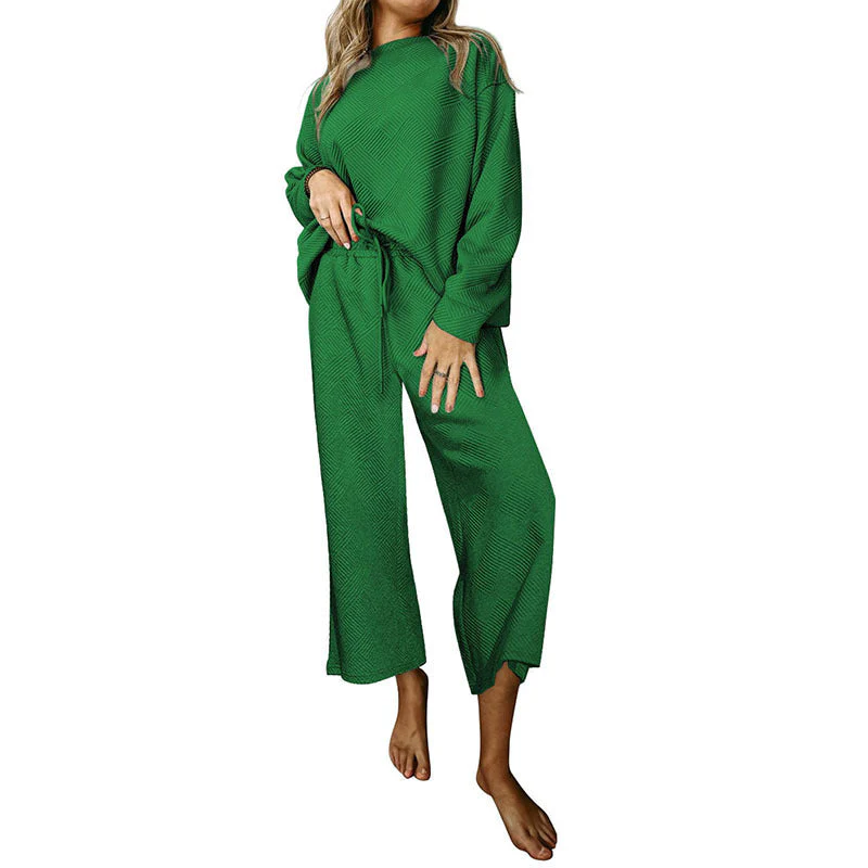 Damen Gemütliches Lounge-Set mit Strukturiertem Muster Heidi-Mode - Image 7
