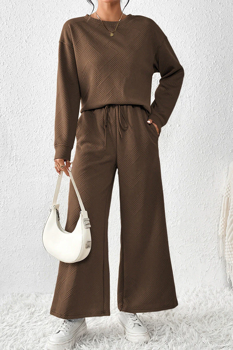 Damen Gemütliches Lounge-Set mit Strukturiertem Muster Heidi-Mode - Image 9
