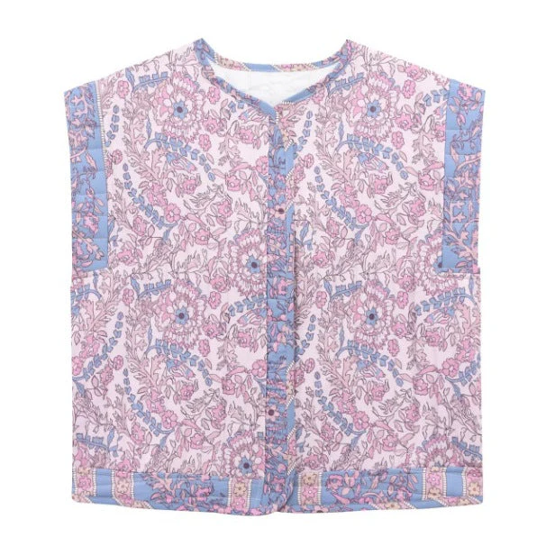 Damen Gesteppte Weste mit Floralem Design und Praktischen Taschen Heidi-Mode - Image 3