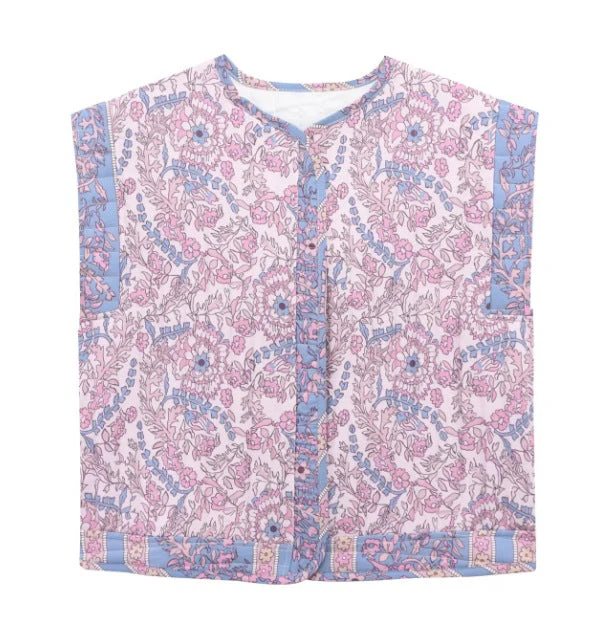 Damen Gesteppte Weste mit Floralem Design und Praktischen Taschen Heidi-Mode - Image 7